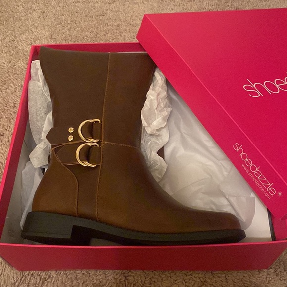 ShoeDazzle Brown Twany Riding Boots **NIB** Sz 6 - Picture 2 of 4
